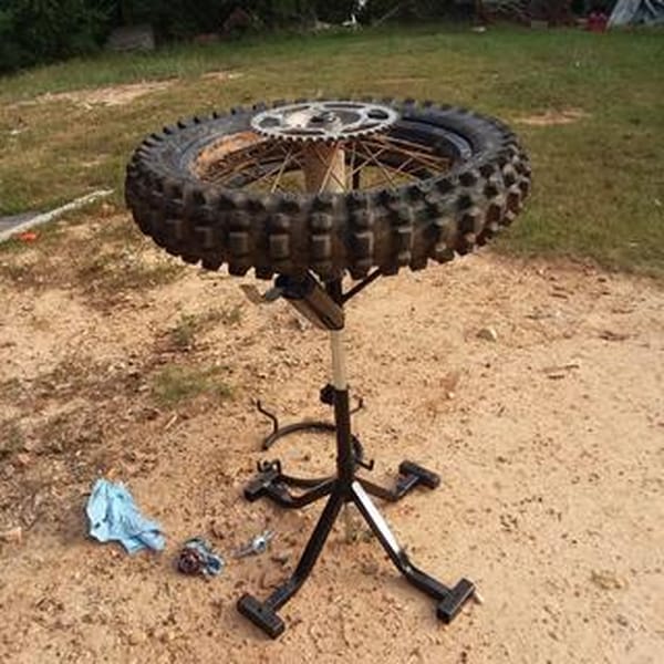 diy motorcycle tire changing stand